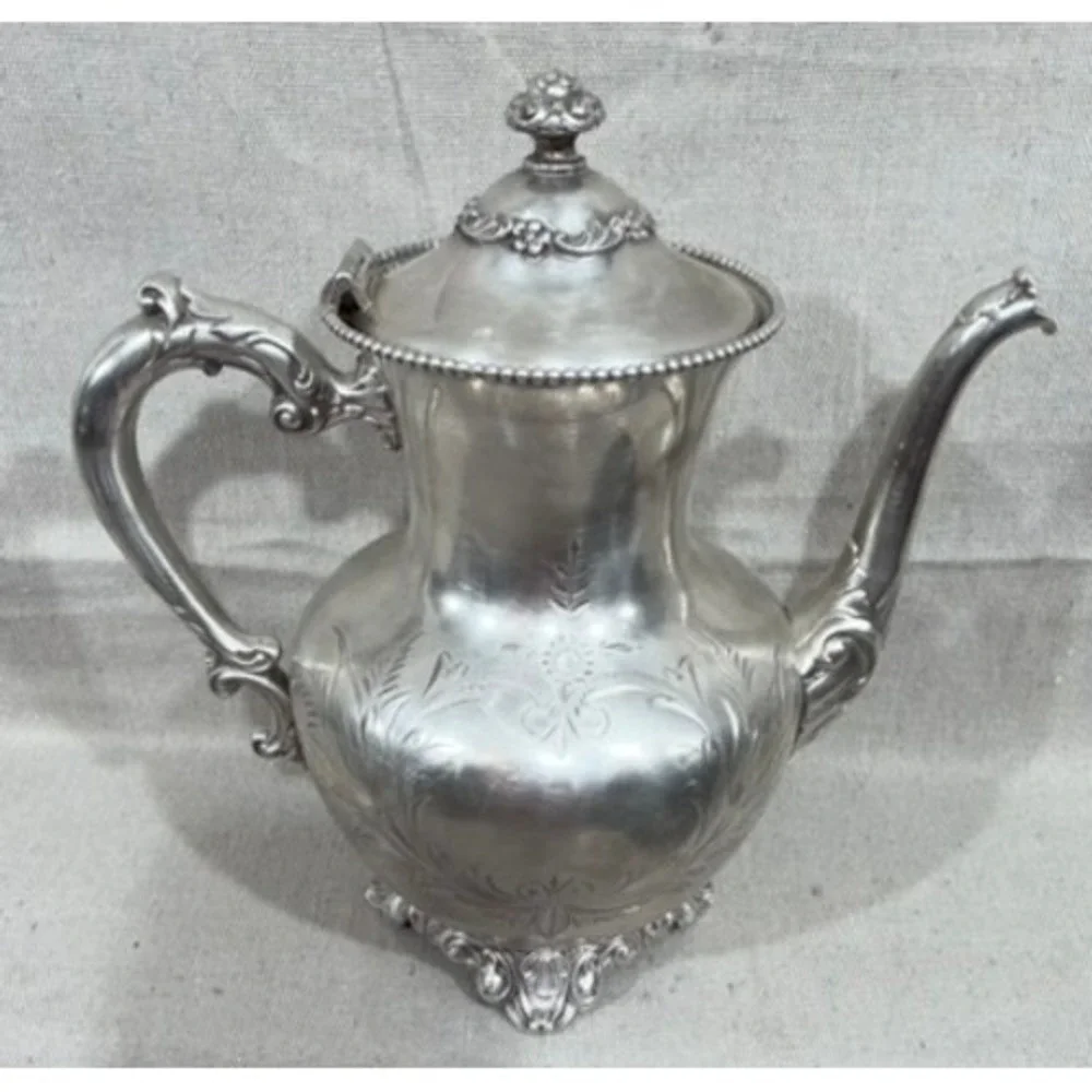Antique Knickerbocker Silver Co Quadruple Plated 922 Coffee Pot Victorian 9.5in